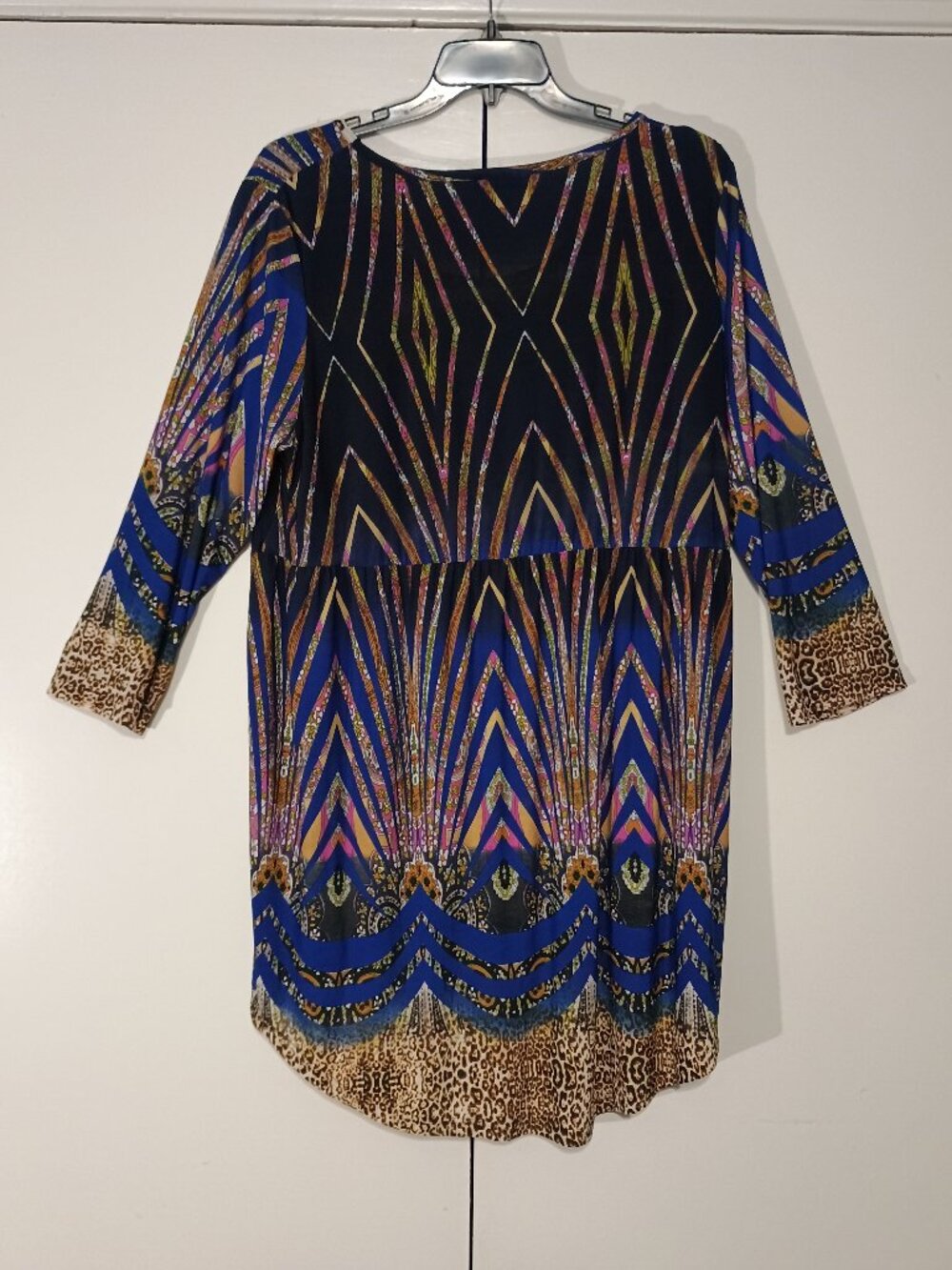 Aster by Firmiana Plus Size 3X Multicolor Boho Animal Print Tunic Top - Picture 3 of 6